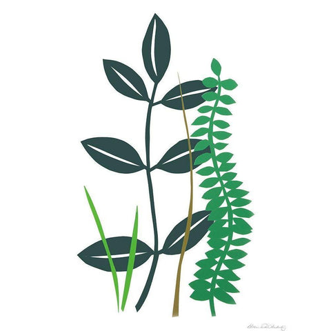 Hedge Row V Black Modern Wood Framed Art Print with Double Matting by Ludwig, Alicia