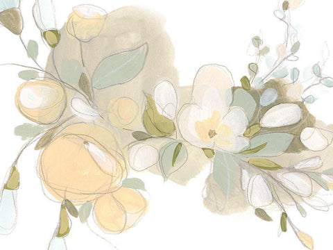 Planifolia I White Modern Wood Framed Art Print with Double Matting by Vess, June Erica