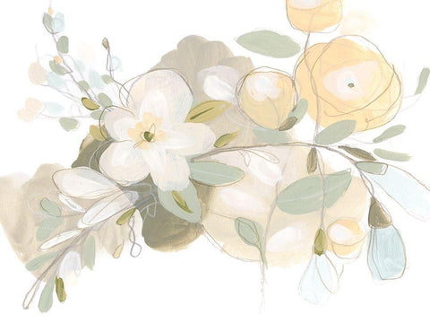 Planifolia II White Modern Wood Framed Art Print with Double Matting by Vess, June Erica