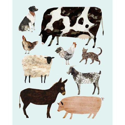 Barnyard Buds I White Modern Wood Framed Art Print by Borges, Victoria