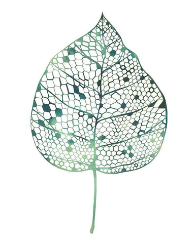 Veiled Leaf II White Modern Wood Framed Art Print with Double Matting by Popp, Grace