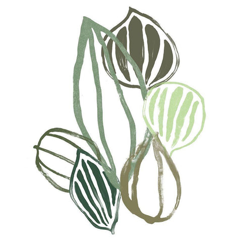 Botanical Interim II White Modern Wood Framed Art Print by Vess, June Erica