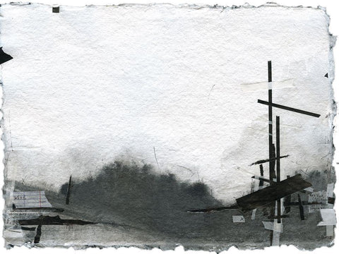 Pilgrimage II White Modern Wood Framed Art Print with Double Matting by Blixt, Ingrid