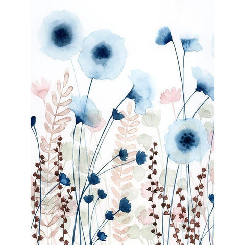 Sweet Flower Field II Black Modern Wood Framed Art Print by Popp, Grace