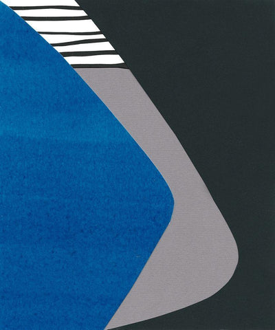 Memphis in Blue II White Modern Wood Framed Art Print with Double Matting by Stramel, Renee W.