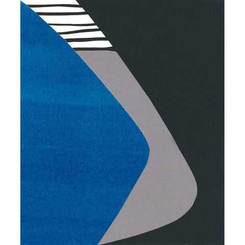 Memphis in Blue II Black Modern Wood Framed Art Print with Double Matting by Stramel, Renee W.