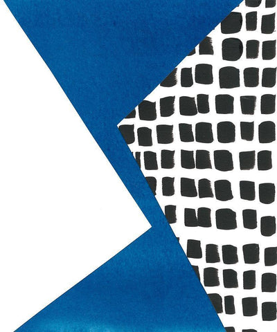Memphis in Blue III White Modern Wood Framed Art Print with Double Matting by Stramel, Renee W.