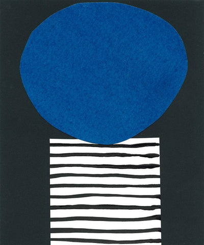 Memphis in Blue V White Modern Wood Framed Art Print with Double Matting by Stramel, Renee W.