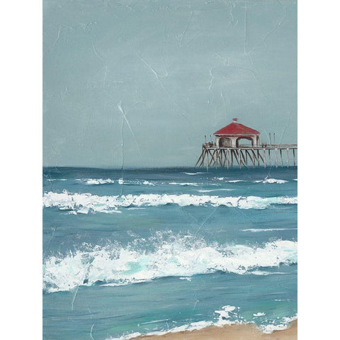 Fishing Pier Diptych I Black Modern Wood Framed Art Print with Double Matting by Reynolds, Jade