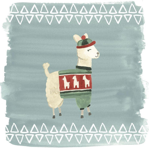 Winter Wonder Llama III White Modern Wood Framed Art Print with Double Matting by Vess, June Erica