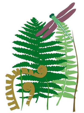 Fern Fantasy Garden II White Modern Wood Framed Art Print with Double Matting by Ludwig, Alicia