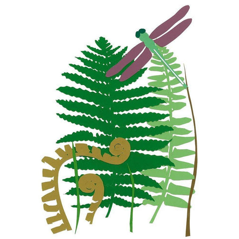 Fern Fantasy Garden II Black Modern Wood Framed Art Print with Double Matting by Ludwig, Alicia