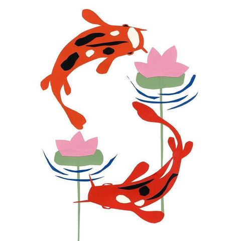 Koi Fantasy II White Modern Wood Framed Art Print by Ludwig, Alicia