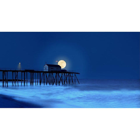 Dusk and Water I White Modern Wood Framed Art Print by McLoughlin, James