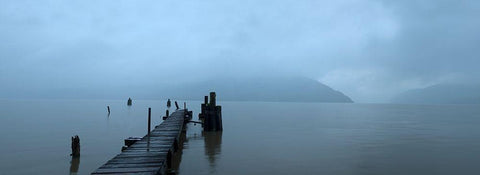 Dusk and Water III Black Ornate Wood Framed Art Print with Double Matting by McLoughlin, James