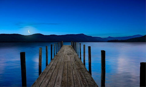 Dusk and Water V White Modern Wood Framed Art Print with Double Matting by McLoughlin, James