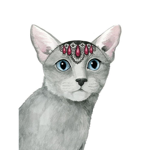 Downton Cat I Black Modern Wood Framed Art Print with Double Matting by Popp, Grace