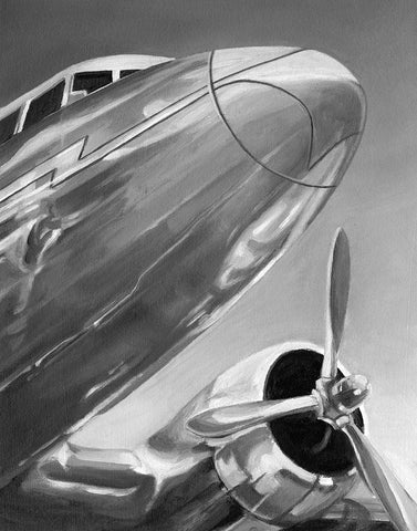 Aviation Icon I White Modern Wood Framed Art Print with Double Matting by Harper, Ethan