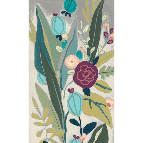 Tropicana Panel II Gold Ornate Wood Framed Art Print with Double Matting by Vess, June Erica