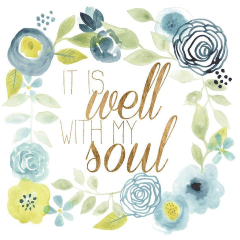It Is Well II Gold Ornate Wood Framed Art Print with Double Matting by Studio W