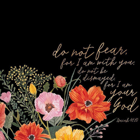 Floral Faith III Black Modern Wood Framed Art Print by Studio W