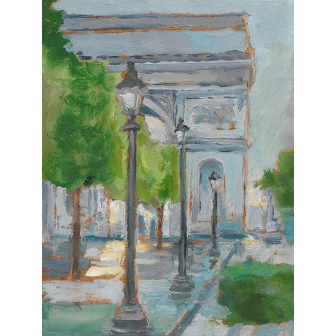 Impressionist View of Paris I Black Modern Wood Framed Art Print with Double Matting by Harper, Ethan