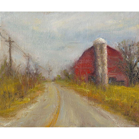 Country Silo White Modern Wood Framed Art Print by Wendling, Marilyn
