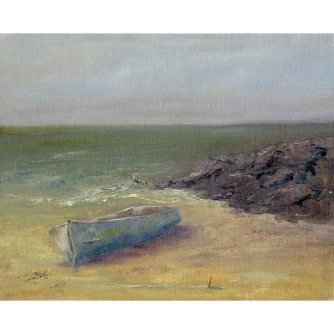 Tides Rolling In Black Modern Wood Framed Art Print with Double Matting by Wendling, Marilyn