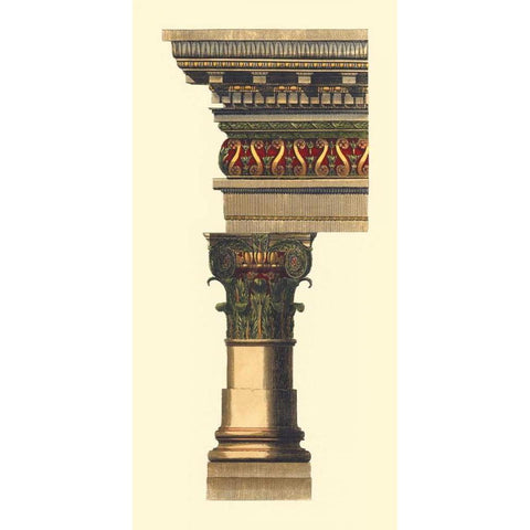 Column and Cornice I Black Modern Wood Framed Art Print with Double Matting by Vision Studio