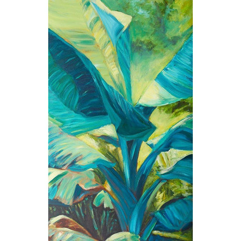 Green Banana Duo I Black Modern Wood Framed Art Print with Double Matting by Wilkins, Suzanne