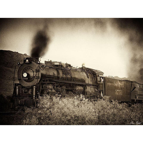 Train Arrival I Black Modern Wood Framed Art Print with Double Matting by Drost, David