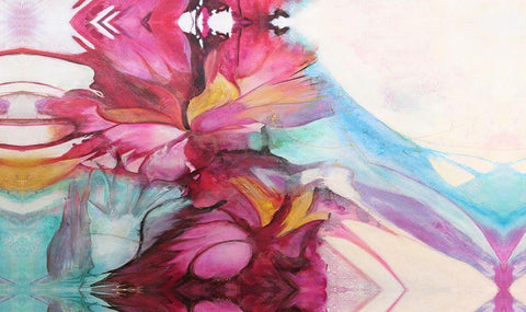 Flor de Pasion White Modern Wood Framed Art Print with Double Matting by Villarreal, Gabriela