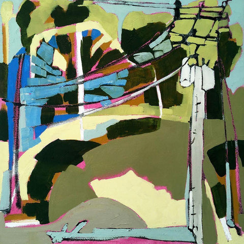 Trees and Wires VI White Modern Wood Framed Art Print by Ferrell, Erin McGee