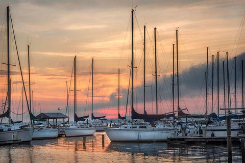 Five Until Sun Up White Modern Wood Framed Art Print with Double Matting by Head, Danny