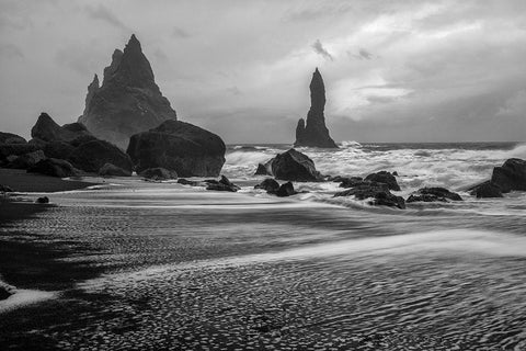 Angry Seas White Modern Wood Framed Art Print with Double Matting by Head, Danny