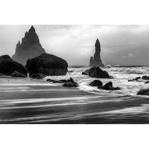 Wicked Waters Black Modern Wood Framed Art Print with Double Matting by Head, Danny