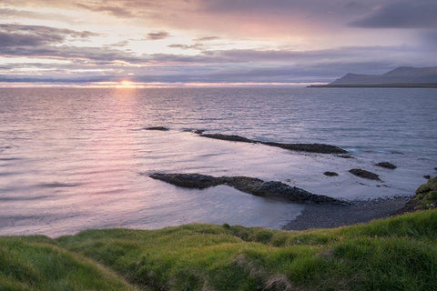 A Simple Sunrise White Modern Wood Framed Art Print with Double Matting by Head, Danny