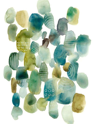 Skip Hop I Black Ornate Wood Framed Art Print with Double Matting by Zarris, Chariklia