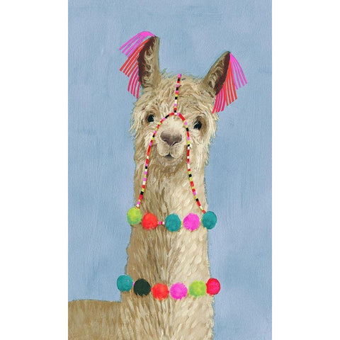 Adorned Llama III Gold Ornate Wood Framed Art Print with Double Matting by Borges, Victoria