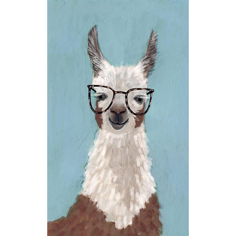 Llama Specs I Black Modern Wood Framed Art Print by Borges, Victoria