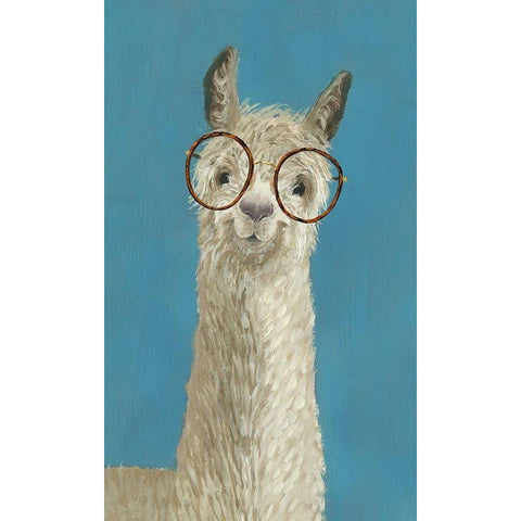 Llama Specs III Black Modern Wood Framed Art Print by Borges, Victoria