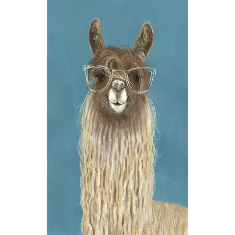 Llama Specs IV Black Modern Wood Framed Art Print with Double Matting by Borges, Victoria