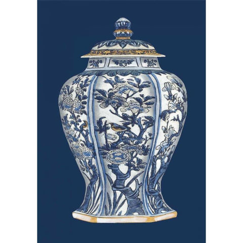 Blue and White Porcelain Vase I Gold Ornate Wood Framed Art Print with Double Matting by Vision Studio