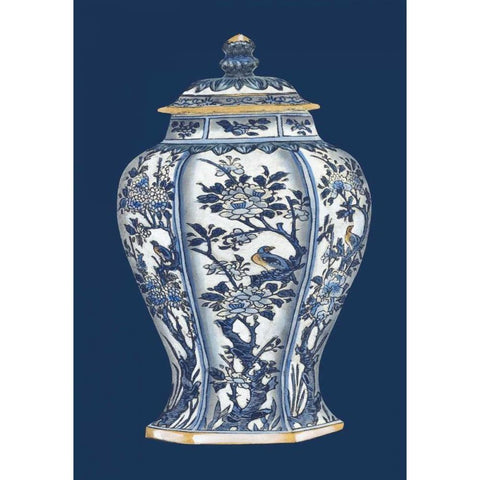 Blue and White Porcelain Vase II Gold Ornate Wood Framed Art Print with Double Matting by Vision Studio
