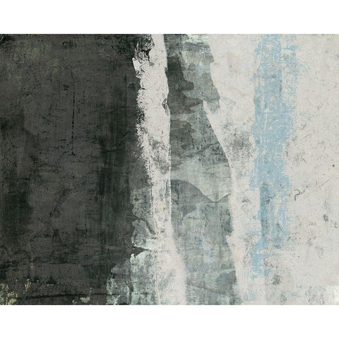 Black and Grey and Blue II Black Modern Wood Framed Art Print by Ray, Elena