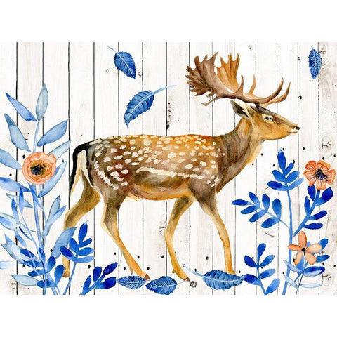 Dear Deer I White Modern Wood Framed Art Print by Wang, Melissa