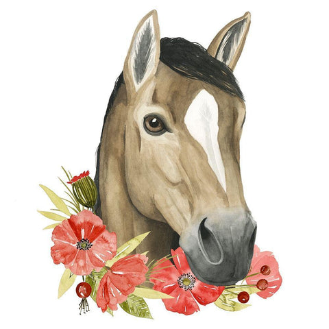 Poppy Farm II White Modern Wood Framed Art Print with Double Matting by Popp, Grace