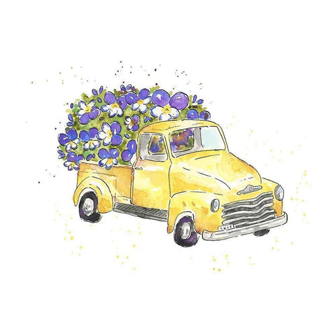 Flower Truck VI Black Modern Wood Framed Art Print by McGuire, Catherine