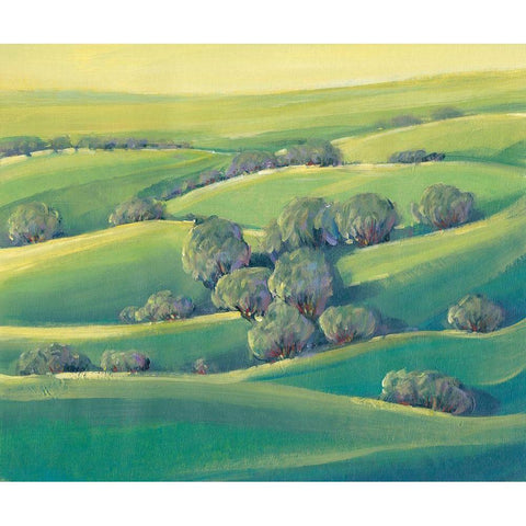 Hillside View II White Modern Wood Framed Art Print by OToole, Tim