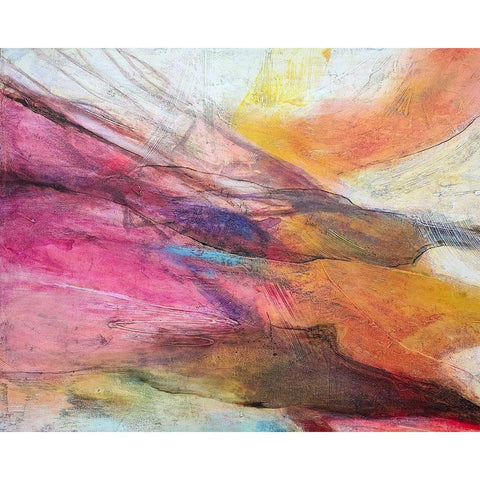 Fuchsia Expression II Black Modern Wood Framed Art Print by Villarreal, Gabriela